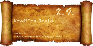 Kovács Itala névjegykártya
